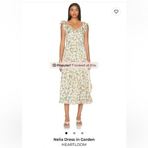 REVOLVE Floral Midi Dress in Cream and Yellow